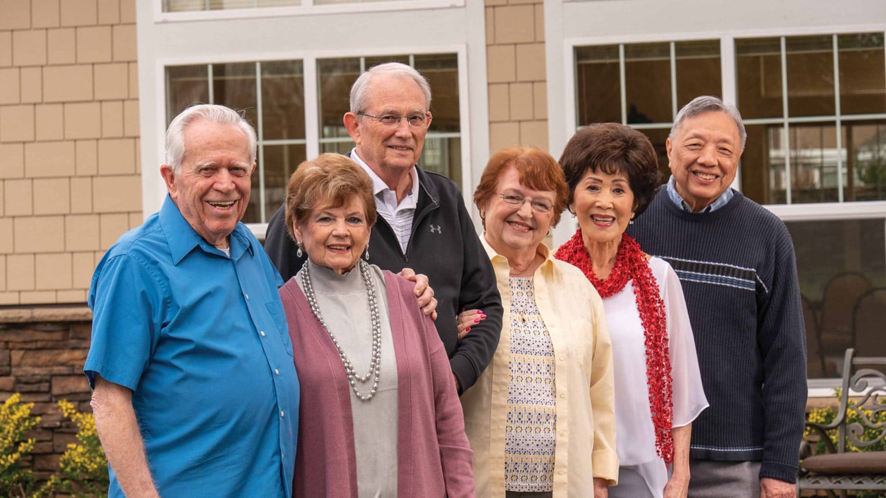 A group of residents gathered together at Willow Creek