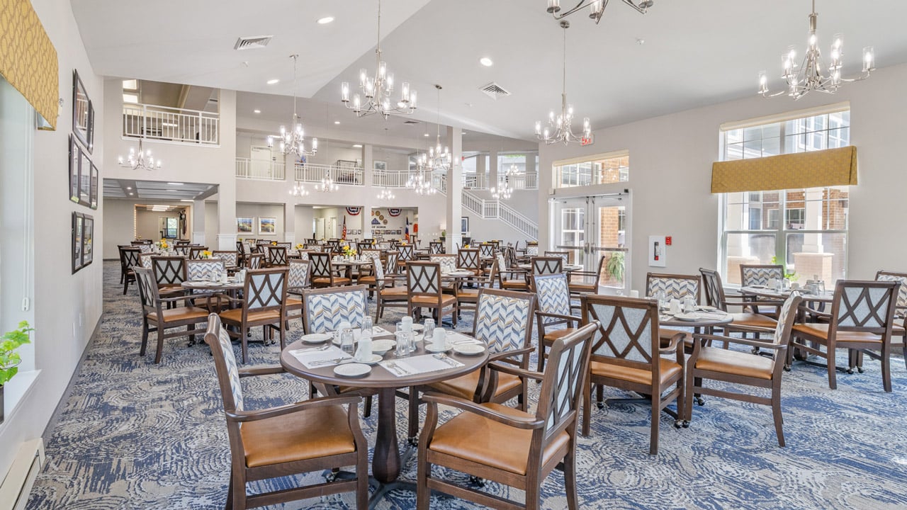 The dining room at Willow Creek set for a meal